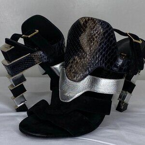 Salvatore Ferragamo Women’s Loas Slingback Sandals – Black – Size 9M